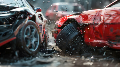 汽车车辆碰撞车祸现场