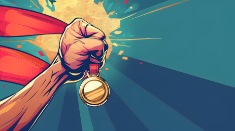 奖牌夺冠卡通插画