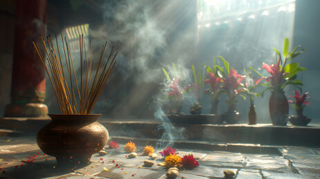 节日烧香祈福