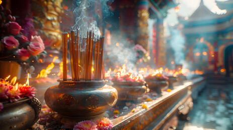 节日烧香祈福