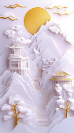 【AIGC】中国中秋节传统纹理装饰背景