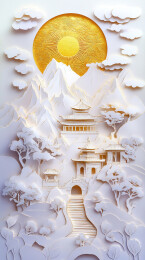 【AIGC】中国中秋节传统纹理装饰背景