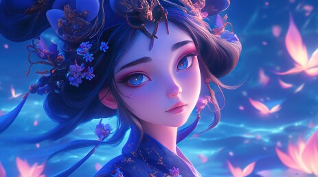 3D女孩背景