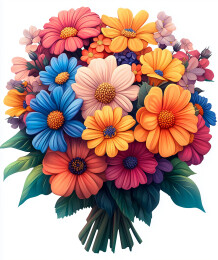 3D花束手捧花花卉卡通背景素材