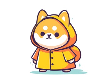 穿雨衣的可爱狗狗