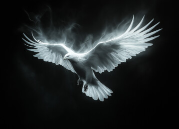 黑色背景老鹰展翅高飞