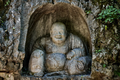 中国浙江杭州灵隐寺飞来峰造像