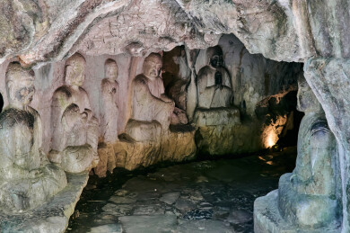 中国浙江杭州灵隐寺飞来峰造像