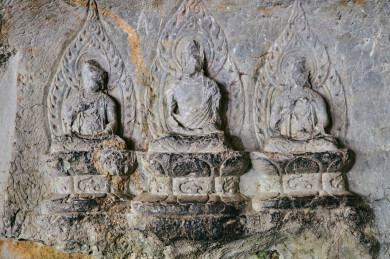 中国浙江杭州灵隐寺飞来峰造像