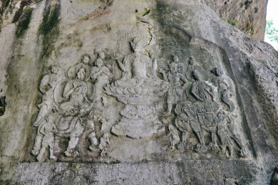 中国浙江杭州灵隐寺飞来峰造像