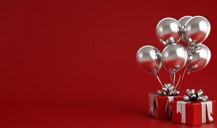 双十一电商活动礼物盒气球背景