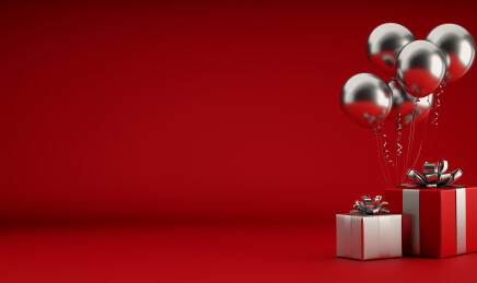 双十一电商活动礼物盒气球背景