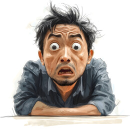 惊恐的打工者卡通插画