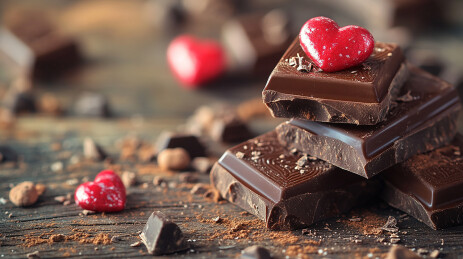 巧克力与红爱心