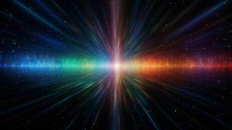 彩虹色粒子光效海报设计