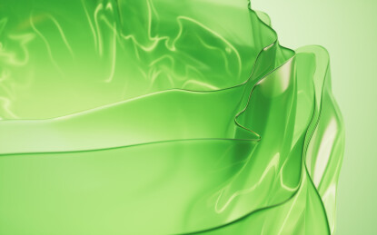 流动的多层透明布料曲面三维渲染