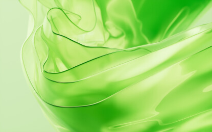 流动的多层透明布料曲面三维渲染