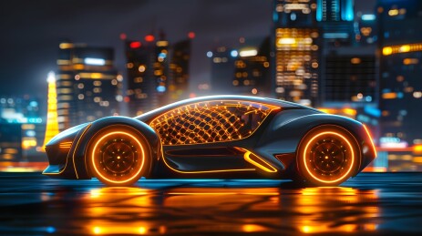 汽车模型与夜景