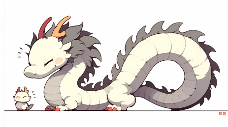 龙卡通动物形象插画