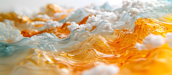 汹涌奔腾的金色波浪