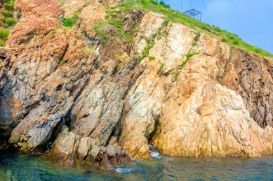 中国辽宁大连旅顺黄渤海分界线旅游风景区