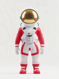 红白拼色登月服