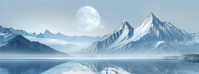 清新唯美雪山系列背景图片