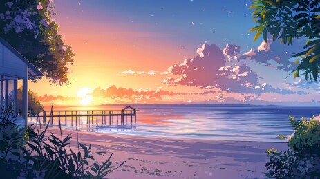 海边日落美景