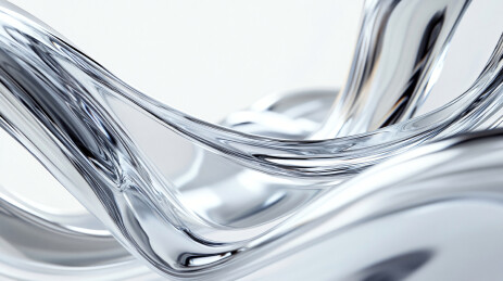 未来银色流体抽象金属形状3d渲染