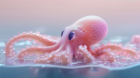 水下八爪鱼的动态艺术形象