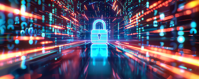 科技网络安全挂锁图标背景