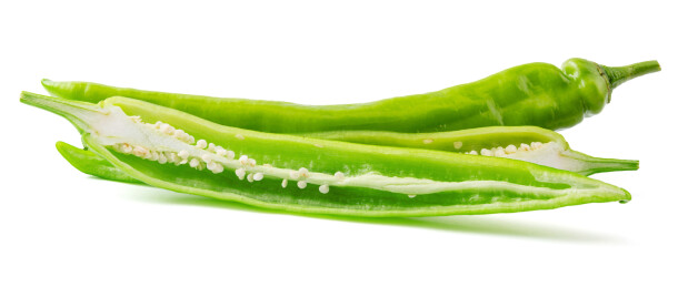 绿色大青椒食材白底图