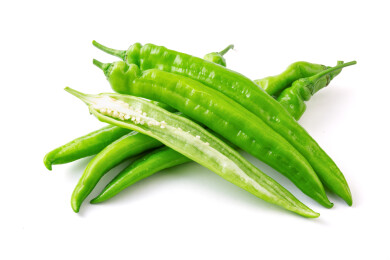 绿色大青椒食材白底图