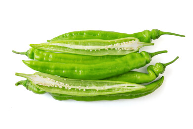 绿色大青椒食材白底图