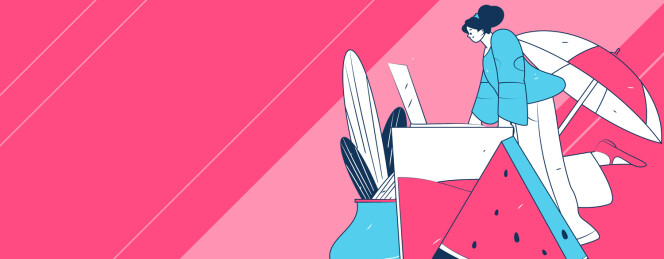 24节气大暑人物扁平矢量概念运营手绘插画