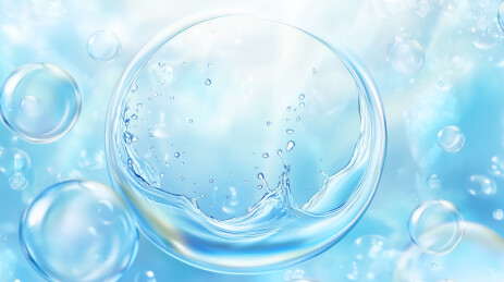 蓝色水面水珠喷溅流动背景