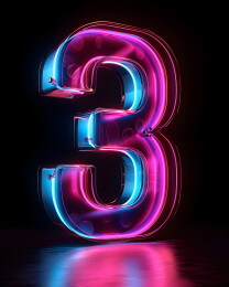 霓虹灯艺术字数字3