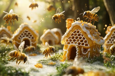 蜜蜂小村的温馨场景