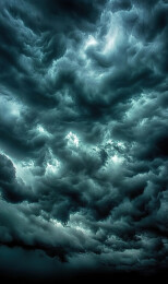 天空中风暴云的低角度视图