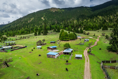 中国西藏G318波密鲁朗林海扎西岗村风光