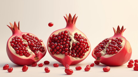 3D石榴水果插图