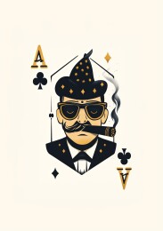 扑克牌梅花A贴纸封面