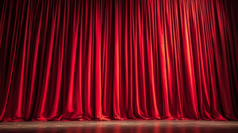 舞台剧院红色幕布背景