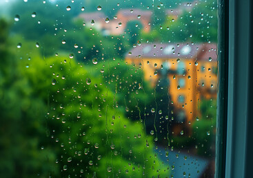 玻璃上洒满水珠背景