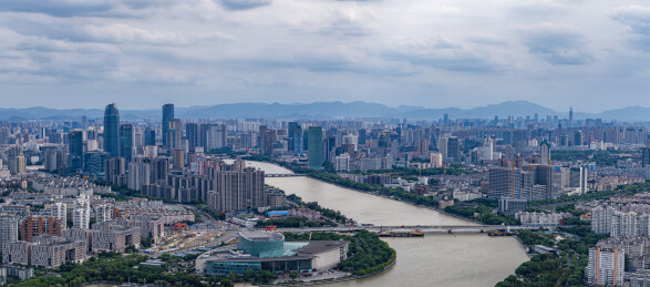 宁波余姚江姚江大闸 宁波江北航拍