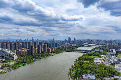 宁波余姚江姚江大闸 宁波江北航拍