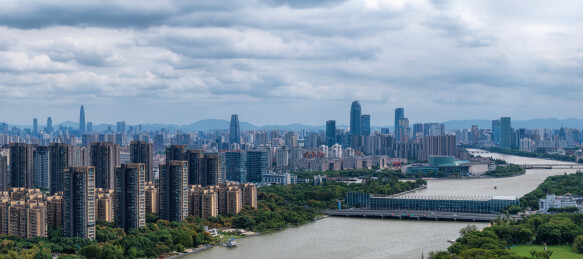 宁波余姚江姚江大闸 宁波江北航拍