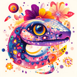 炫彩蛇头立体设计