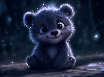 3D写实插画动物小熊