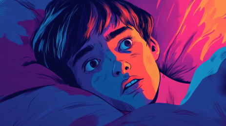 夜晚失眠的男人